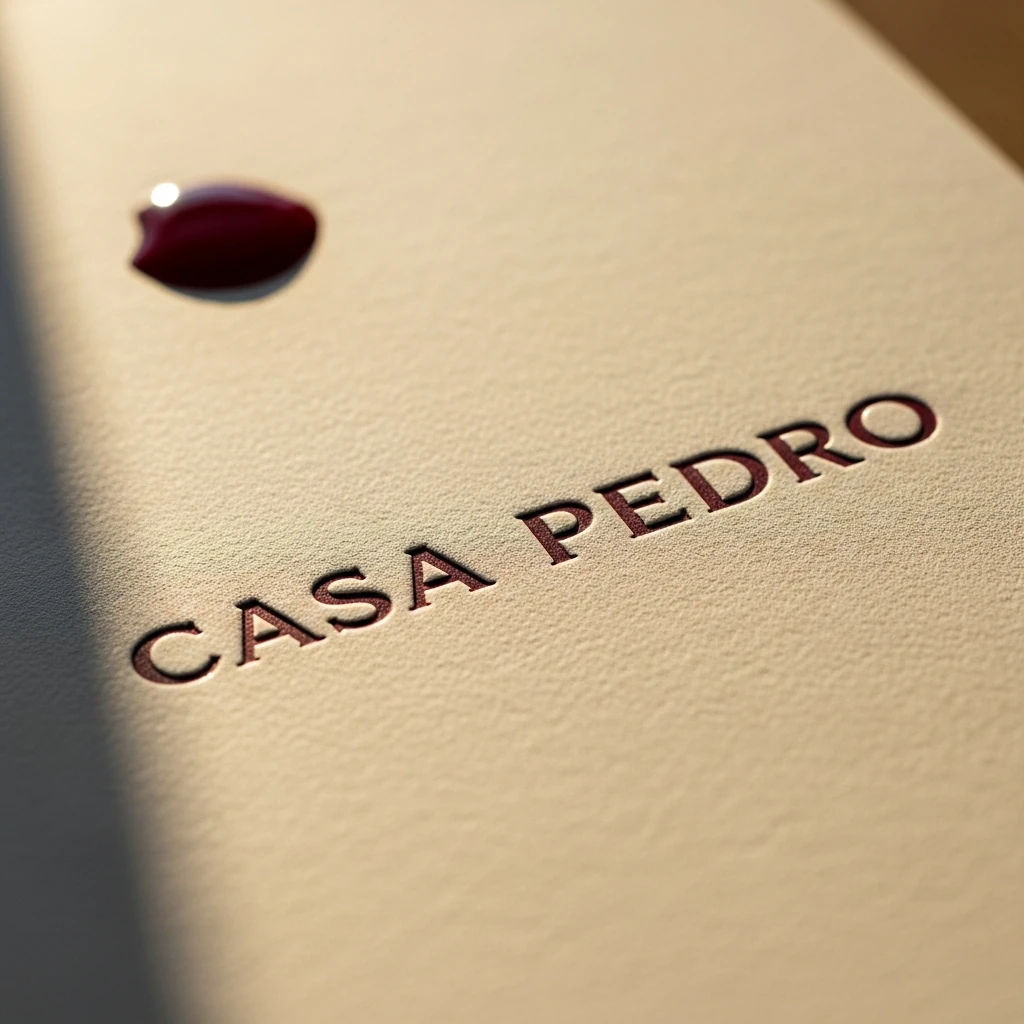 Detail — Casa Pedro menu, paper stock, printed type in context
