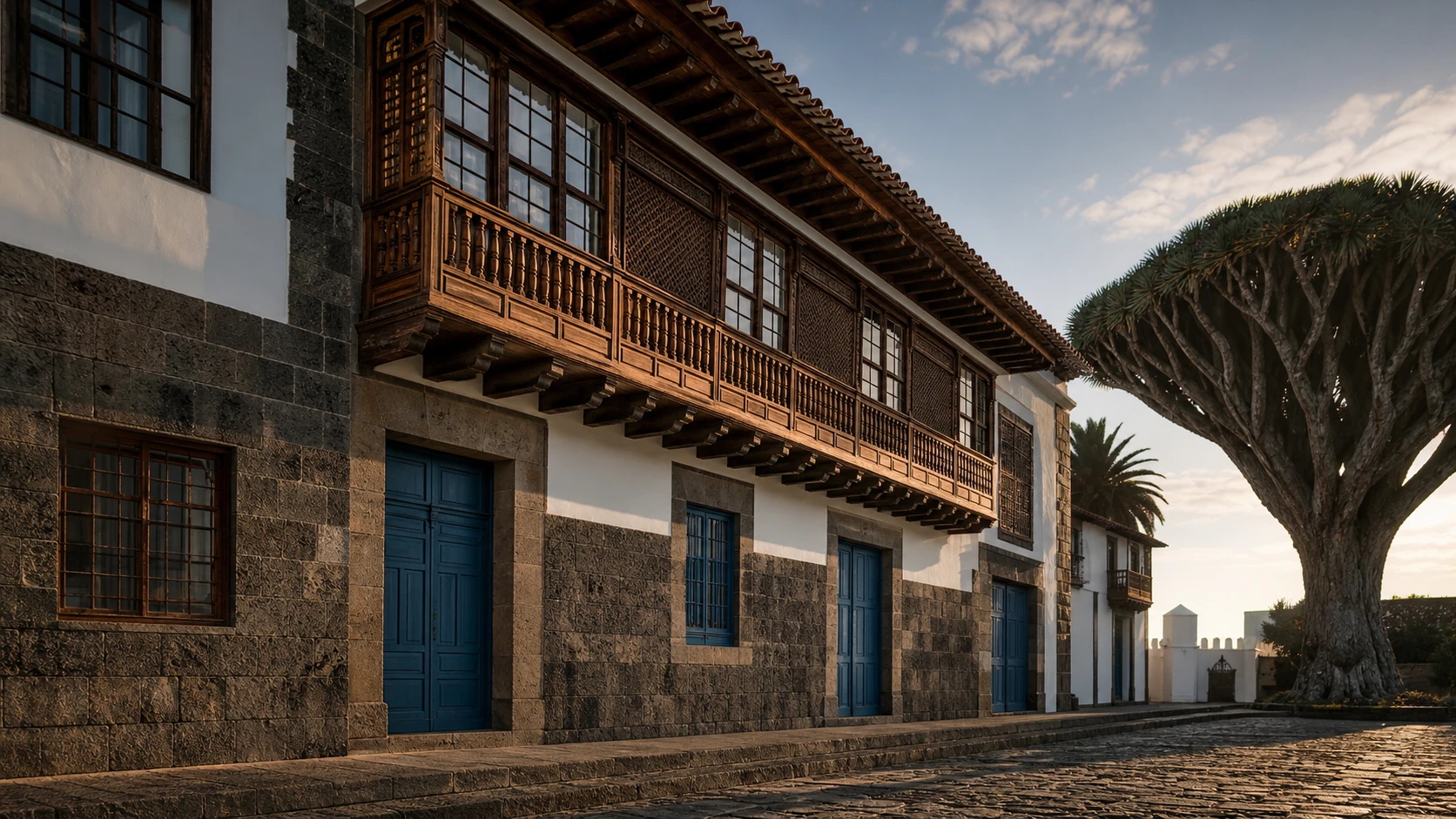 Fachada colonial del Hotel Emblemático San Agustín, Icod de los Vinos