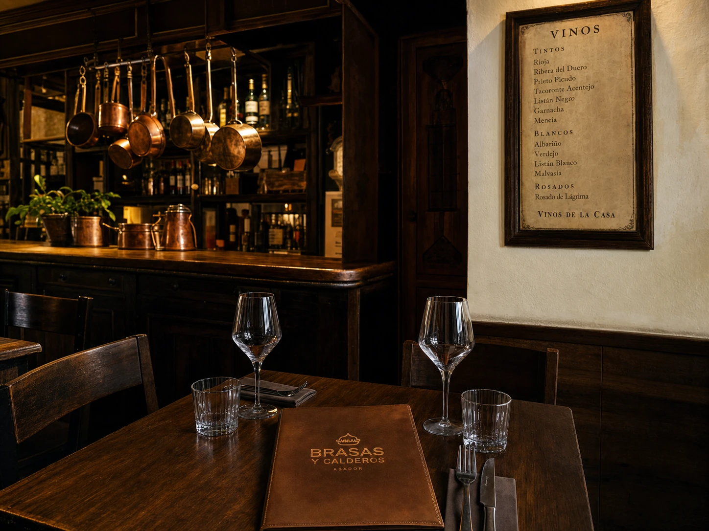 Interior del asador Brasas y Calderos, La Laguna