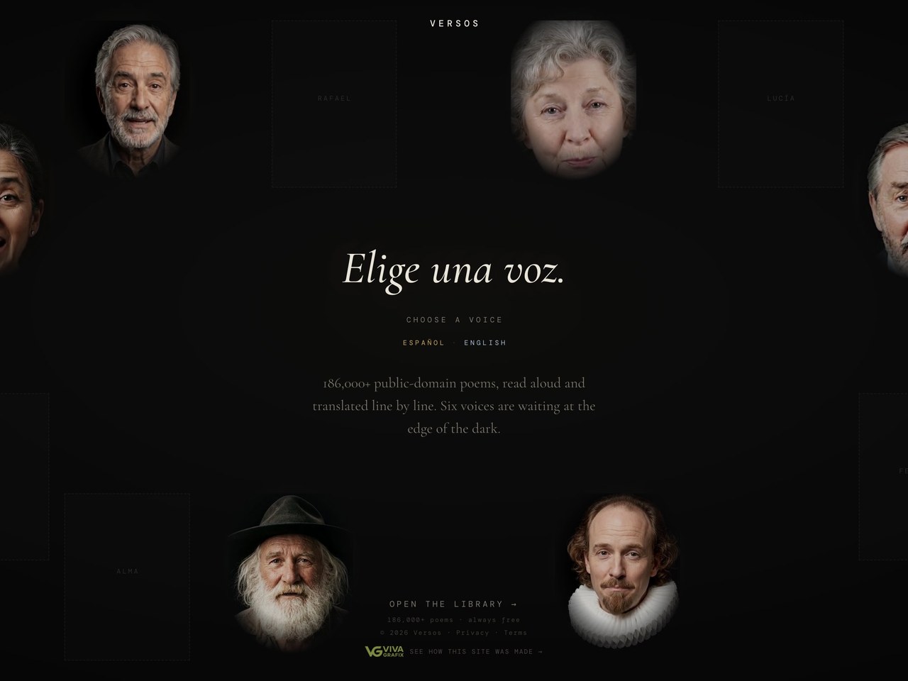 Versos — live site, designed and built by Viva Grafix