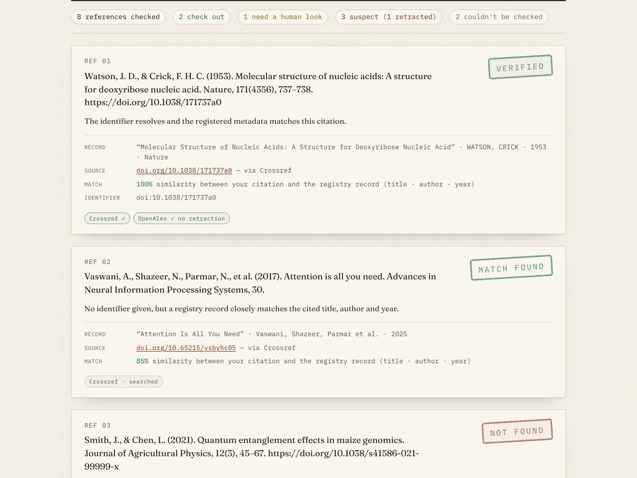 RefExists — live site, designed and built by Viva Grafix
