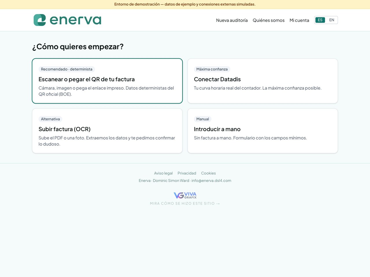 Enerva — live site, designed and built by Viva Grafix
